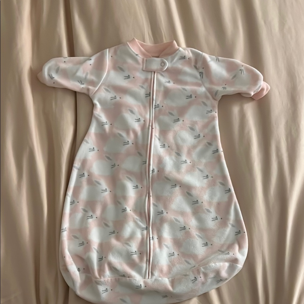 Carter's Pink and White Sleep Sack Pajamas with Bunny Print